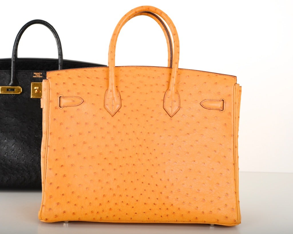Women's Hermes Birkin Bag 35cm Ostrich Saffron Impossible To Get!