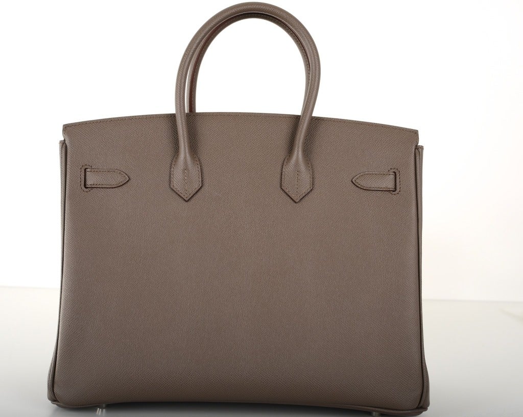 Women's Hermes Birkin Bag 35Cm Etain Insanley Fab Epsom Leather Phw