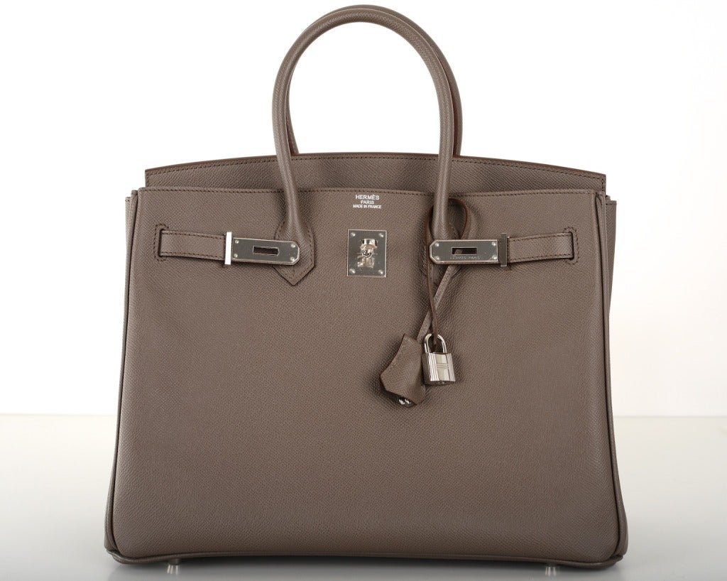 Hermes Birkin Bag 35Cm Etain Insanley Fab Epsom Leather Phw 1