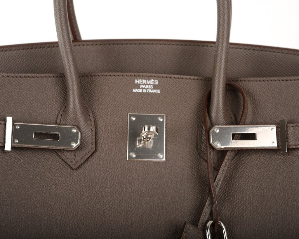 Hermes Birkin Bag 35Cm Etain Insanley Fab Epsom Leather Phw 2