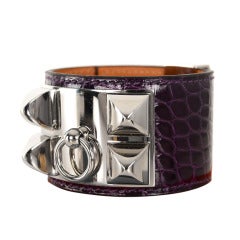 Hermes CDC Amethyst Shiny Alligator Palladium Hardware