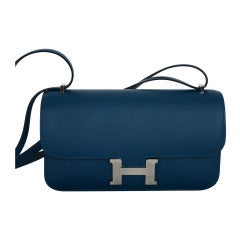 The "IT" Bag Hermes Blue De Malte Constance Elan Palladium Hardware