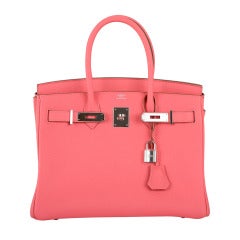 Super Rare Hermes Birkin Bag 30cm Rose Lipstick Pink Togo W Palladium