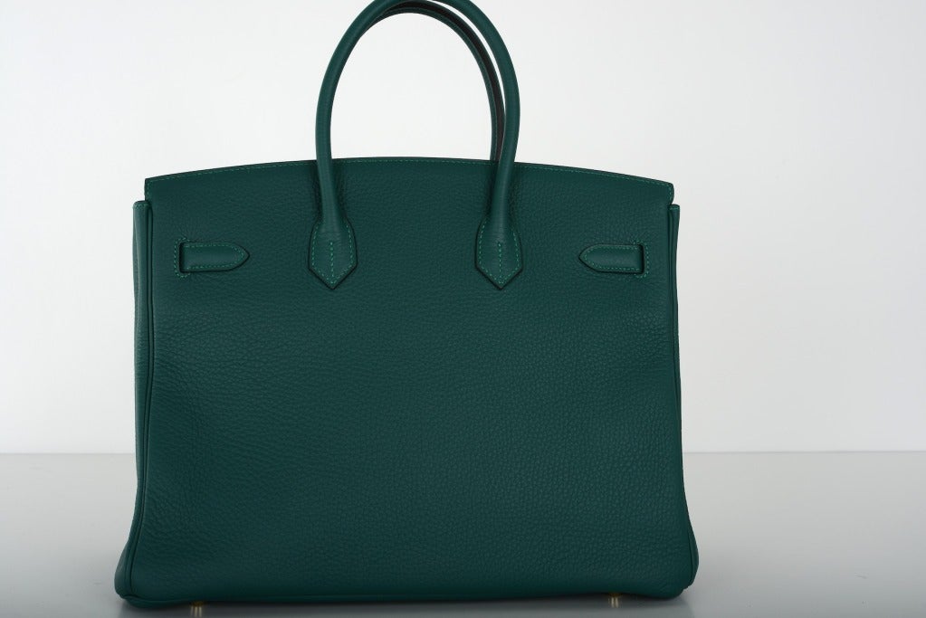 Women's New Color Hermes Birkin Bag 35cm Malachite Gold Hardware