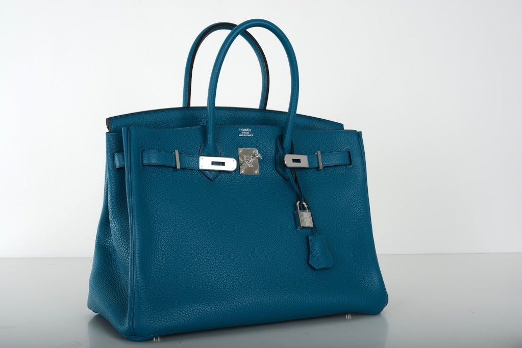 Gorgeous New Color Hermes Birkin Bag 35Cm Izmir Blue Clemence ...  