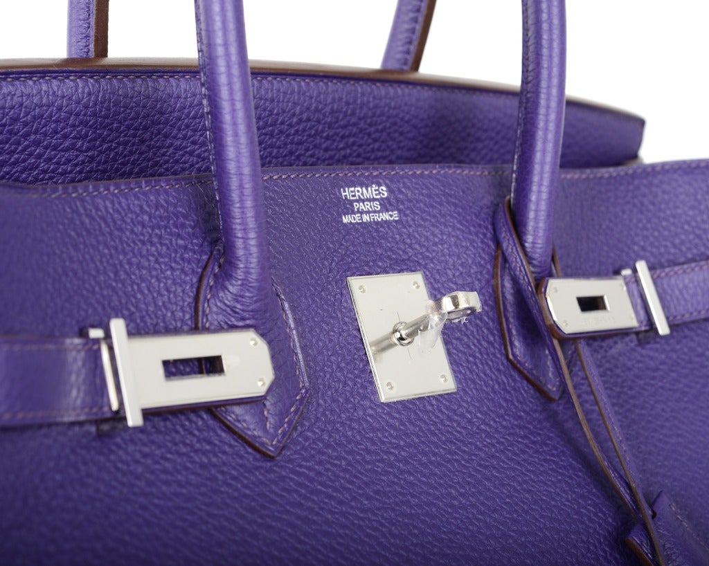 As always, another one of my fab finds, NEW INCREDIBLE Hermes  BIRKIN BAG 35cm IRIS  WITH CHEVRE INTERIOR WITH PALLADIUM HARDWARE in beautiful TOGO leather.

This bag is brand new with original box and accessories.
