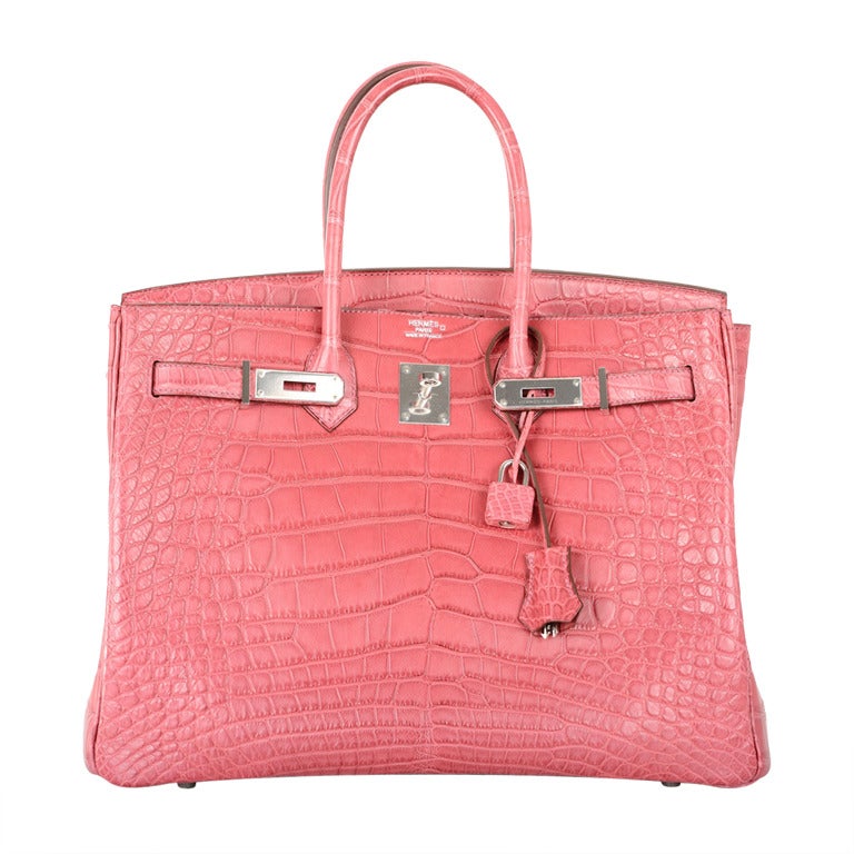 New Color Pink Hermes Birkin Bag 35cm Crocodile Matte Bois De Rose I Die!