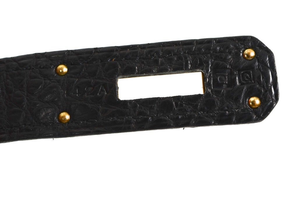 Hermes Birkin Bag 35cm Black Matte Alligator Gold Hardware! Heads Will Turn! 5