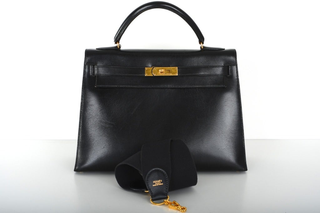 Classic Hermes Kelly 32cm Bag W Gold Hardware Cross Body