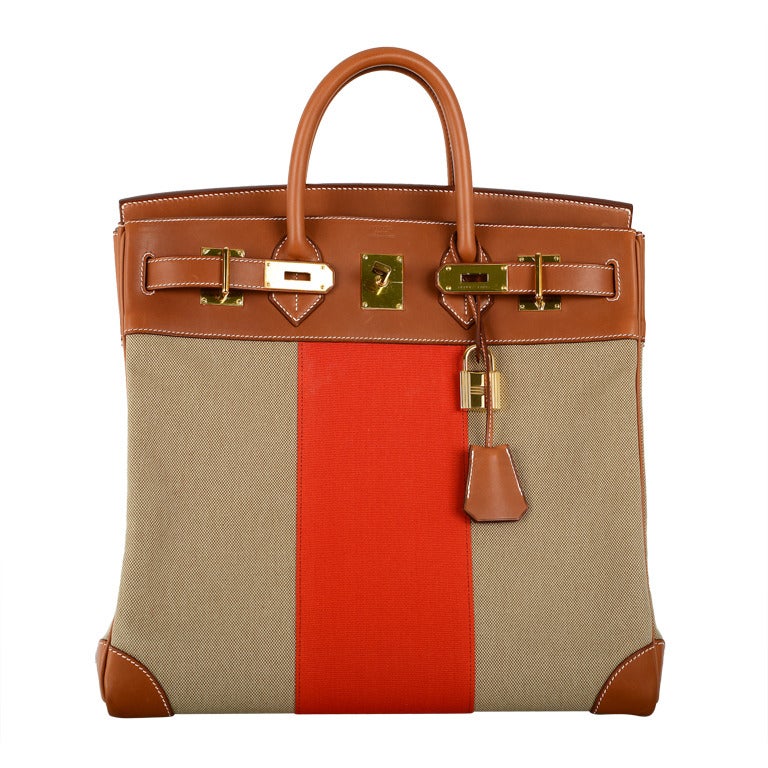 Hermes An Iconic 40cm Haut À Courroie Flag Gold Hardwear Limited Edition