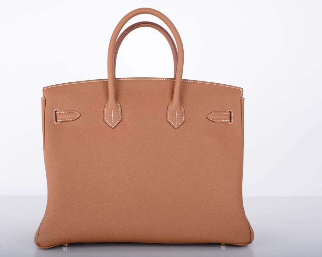 Brown Forever Staple Hermes Birkin Bag 35Cm Gold With Gold Hardware Togo Yum! For Sale