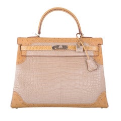 Limited Edition Hermes Kelly 35cm Tri Exotic Grand Marriage Alligator GHW