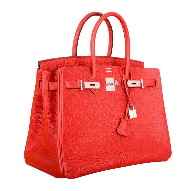 New Candy Color! Hermes Birkin Bag 35cm Red Rouge Casaque W Pall Hardware
