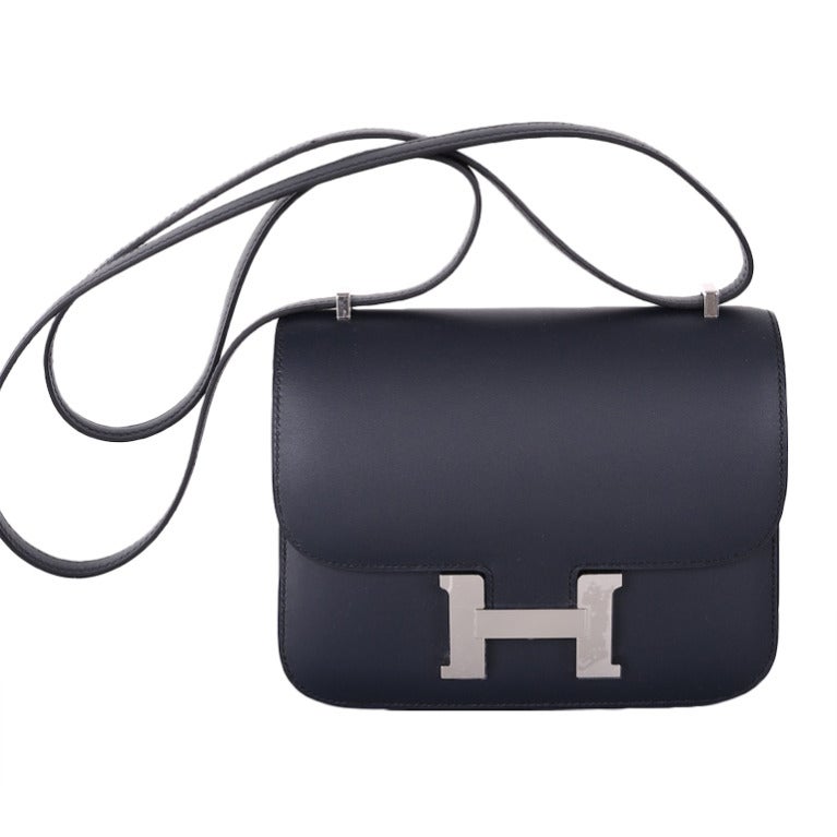 Love Hermes Constance Bag ~ 18cm ~ Blue Obscure Sombrero Leather ...