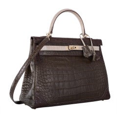 Hermes Kelly 35CM Grand Marriage Ghillie Tri Exotic Alligator / Ostrich /Lizzy