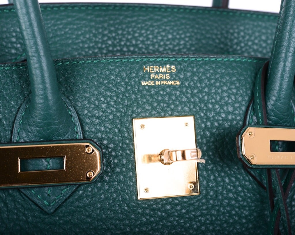 Women's New Gorgeous Emerald Hermes Birkin Bag 30CM Malachite Gold Hardware