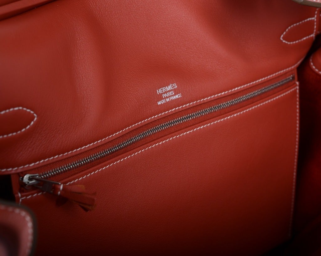 Hermes Birkin Ghillies Bag 35cm Sanguine / Toile Ghillies MustC JaneFinds 3
