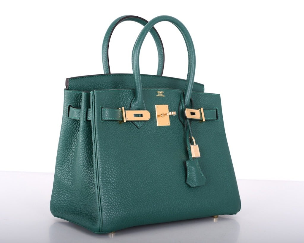 New Gorgeous Emerald Hermes Birkin Bag 30CM Malachite Gold ...