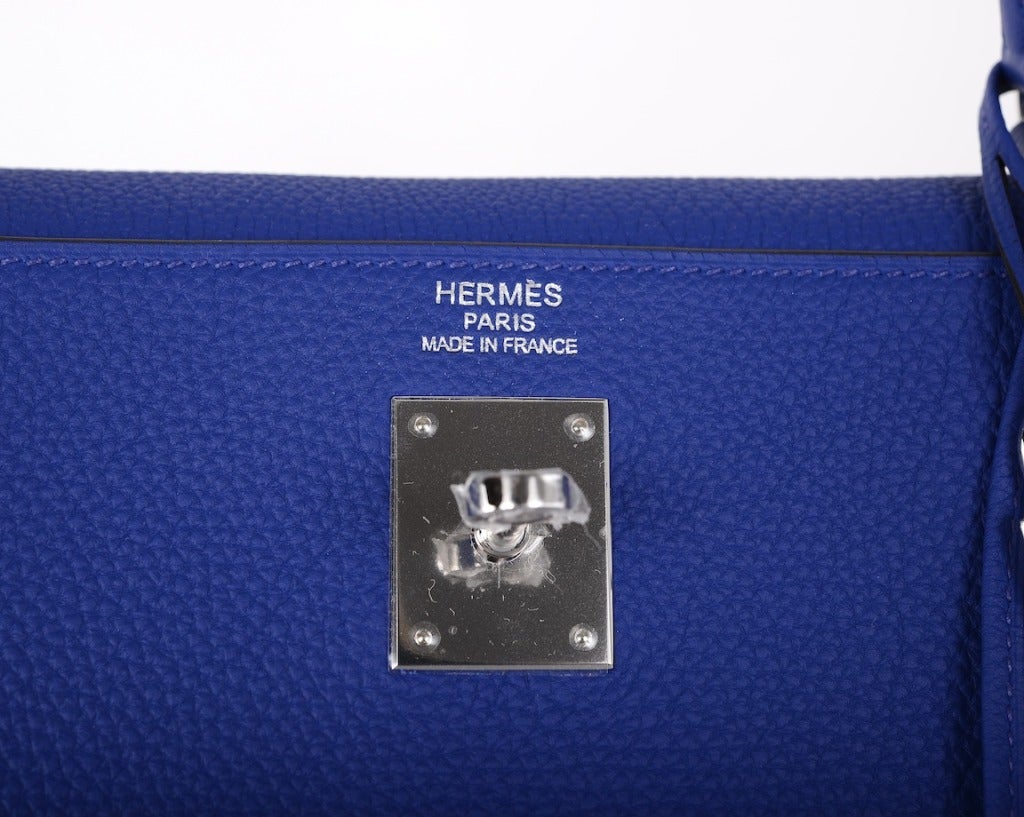 Women's Must C Hermes Kelly Bag 35CM Blue Electric Crazy Blue Color