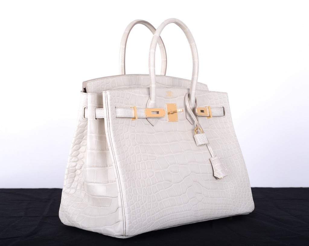 Hermes Birkin Bag 35cm Beton Matte Crocodile With Gold Hardware ...  