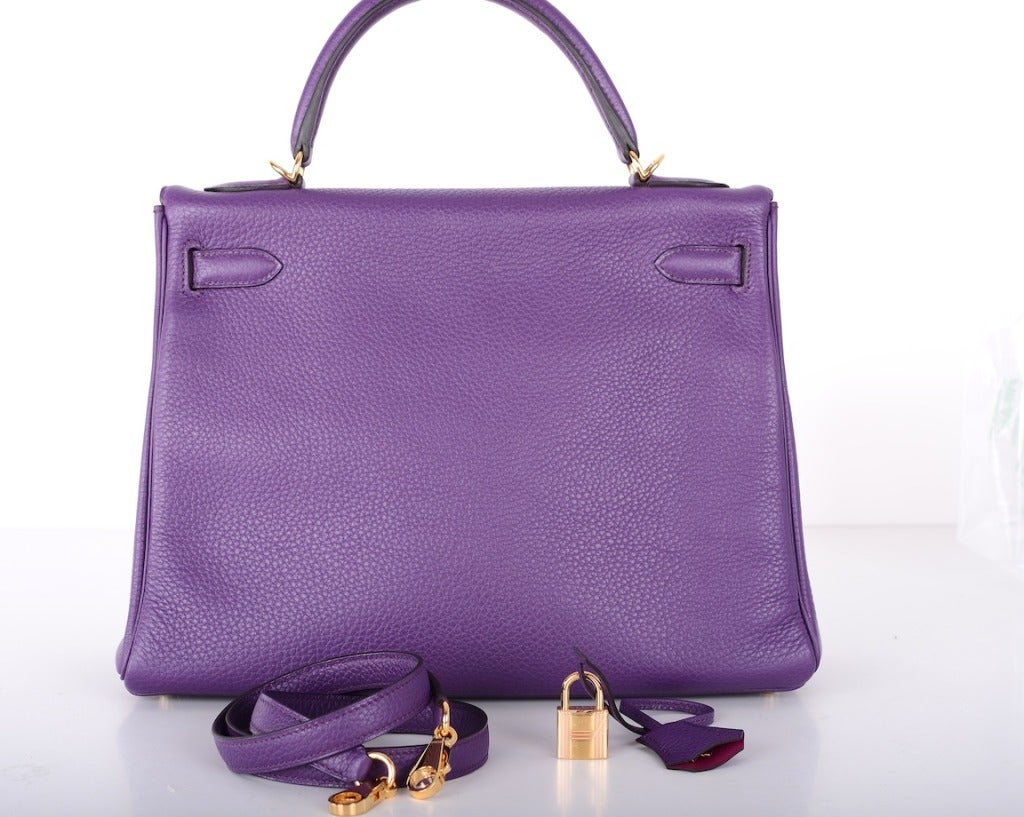 IT'S HERE! Special Order Hermes Kelly 32CM Bag Ultra Violet /Tosca Gold Hardware 2