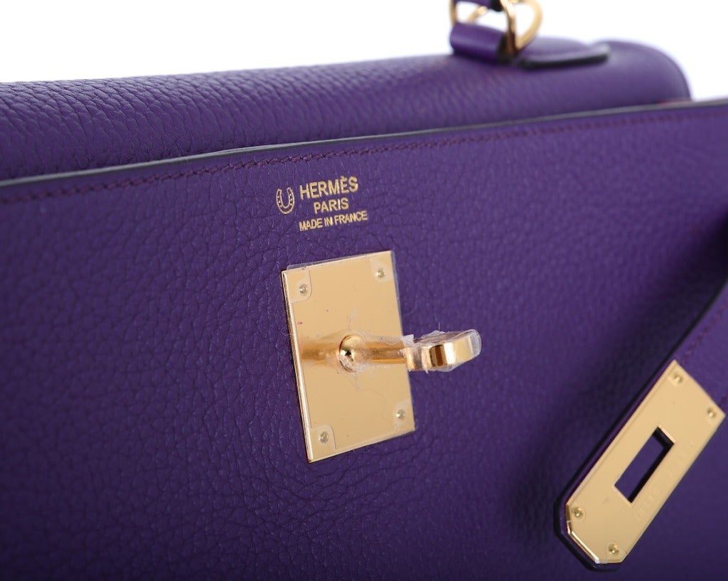 IT'S HERE! Special Order Hermes Kelly 32CM Bag Ultra Violet /Tosca Gold Hardware 3