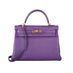 IT'S HERE! Special Order Hermes Kelly 32CM Bag Ultra Violet /Tosca Gold Hardware