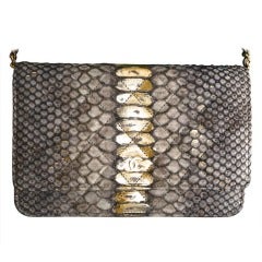 Chanel Lame Python Wallet On A Chain Super Rare Piece!