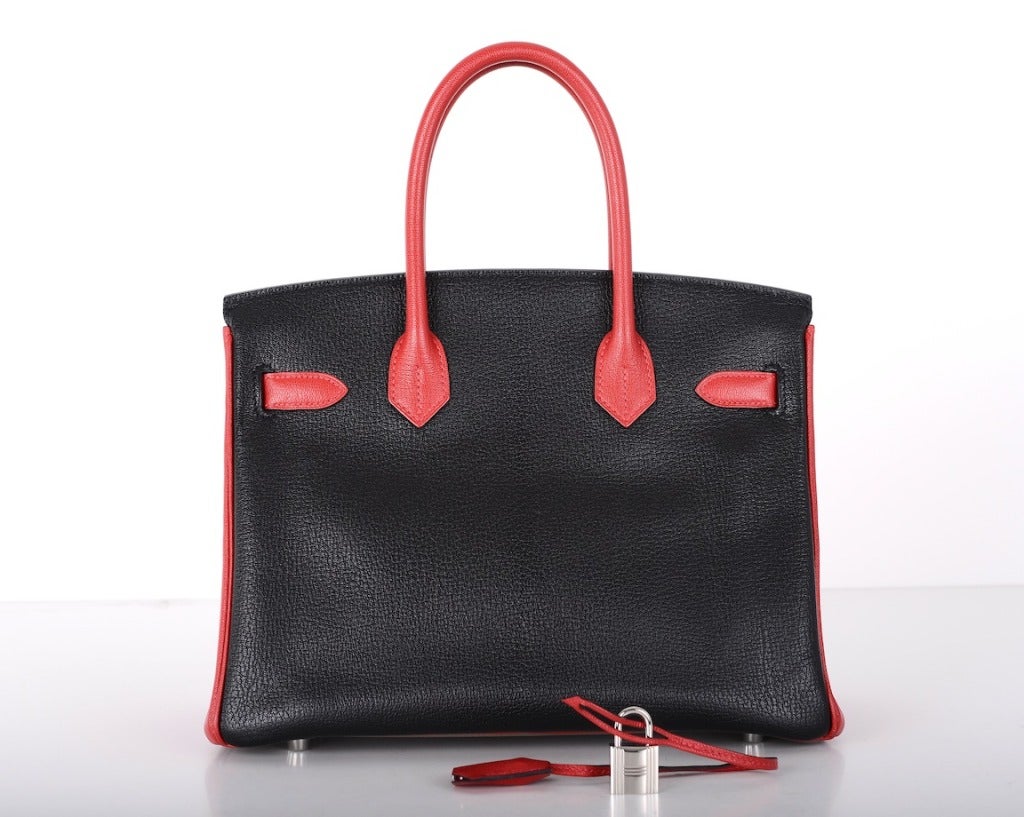 Women's Special Order TRI CLR HSS Hermes Birkin Bag 30CM Etoupe | Black | Rouge Garance