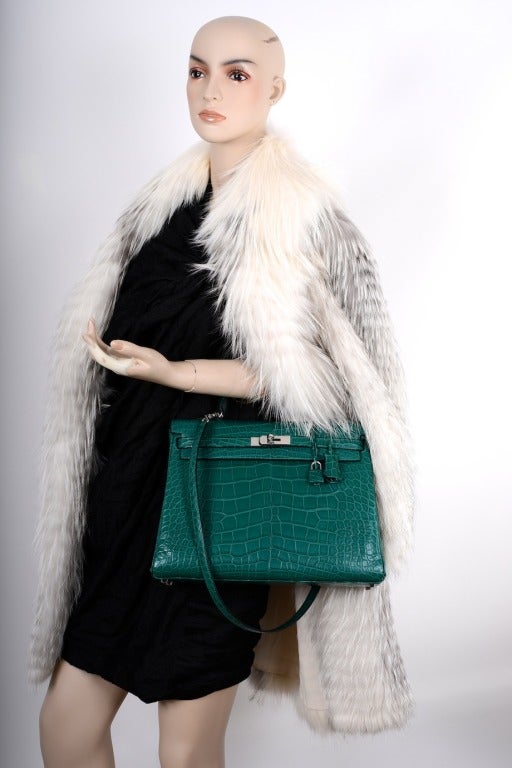 Jewel Hermes Birkin Bag MALACHITE 35cm ALLIGATOR MATTE EMERALD ...  