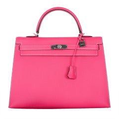 VERY SPECIAL Hermes Kelly Bag 35CM Rose Tyrien Epsom Leather