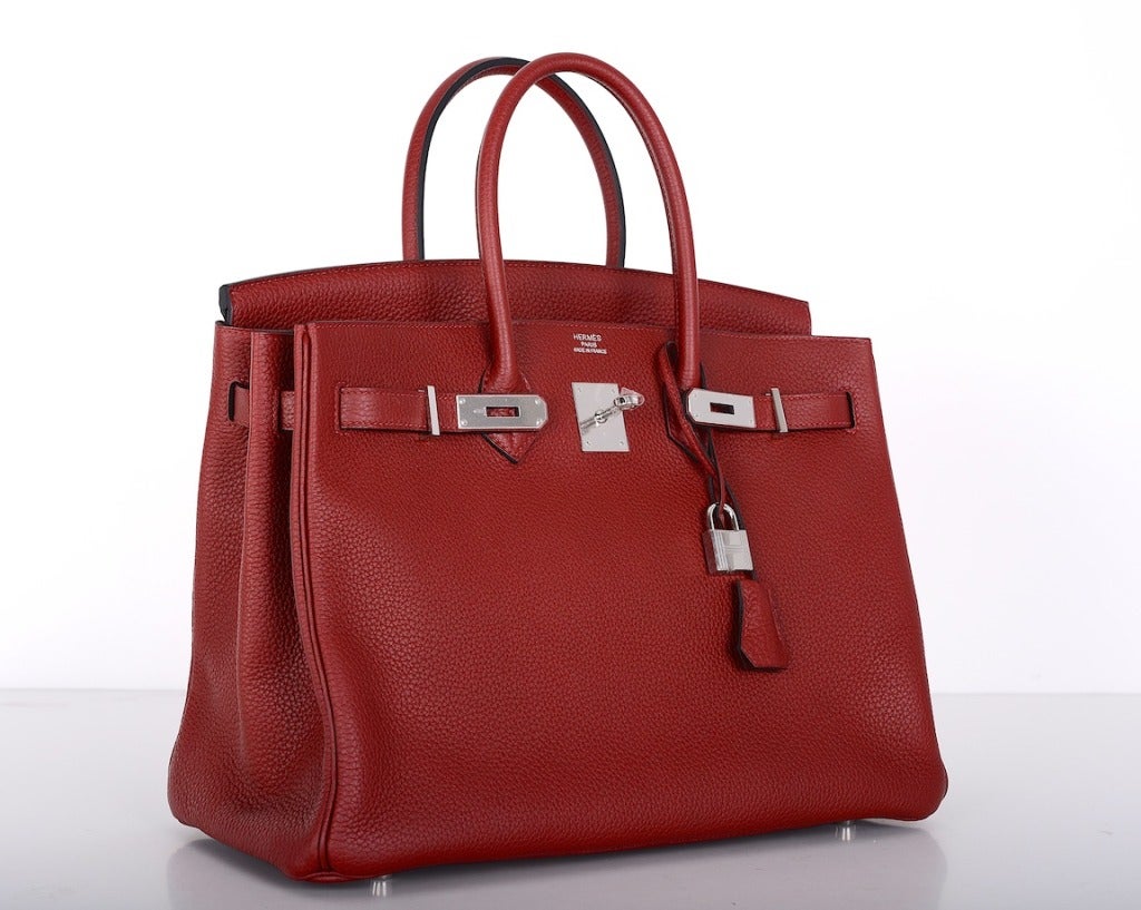 As always, another one of my fab finds! Hermes 35cm VERY RARE ROUGE H WITH PALLADIUM!
THE BAG IS BRAND NEW & VERY BEAUTIFUL. 
THIS BAG WILL TAKE YOUR BREATH AWAY! TRULY A MASTERPIECE!
HAPPY HOLIDAYS! A JANEFINDS AMAZING BAGINIZER WILL BE INCLUDED