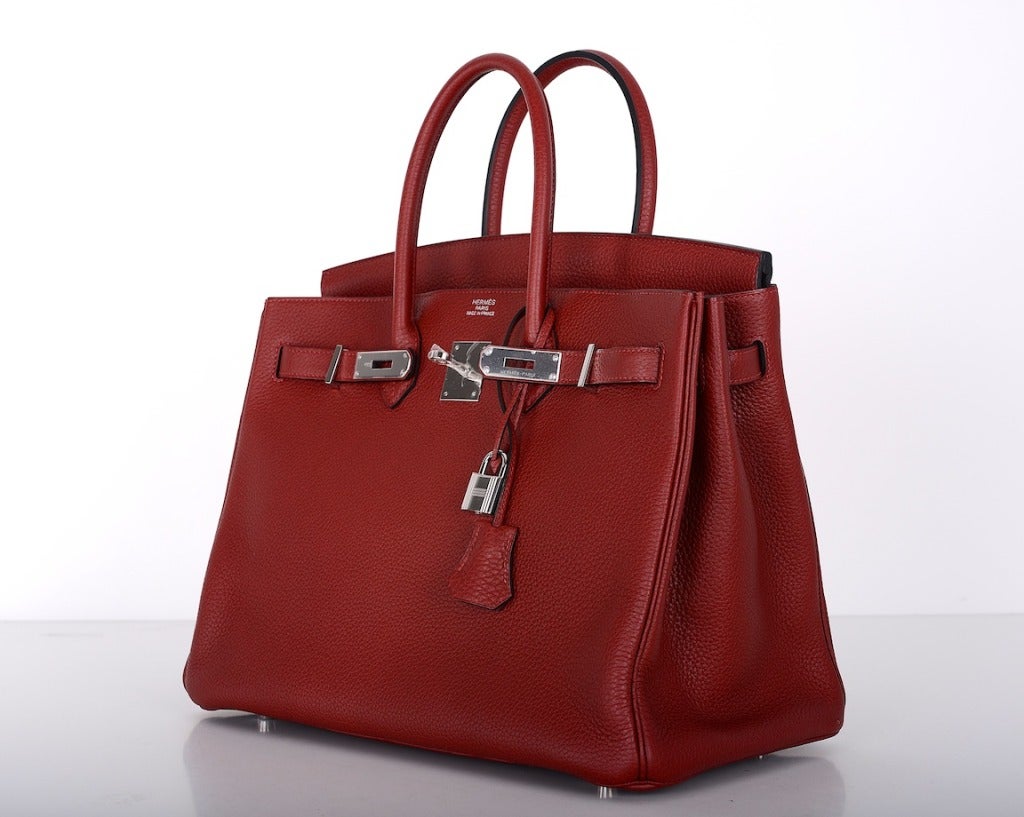 GOT IT! Hermes Birkin Bag 35CM Rouge H Classic With Palladium Hardware In New Condition In NYC Tri-State/Miami, NY