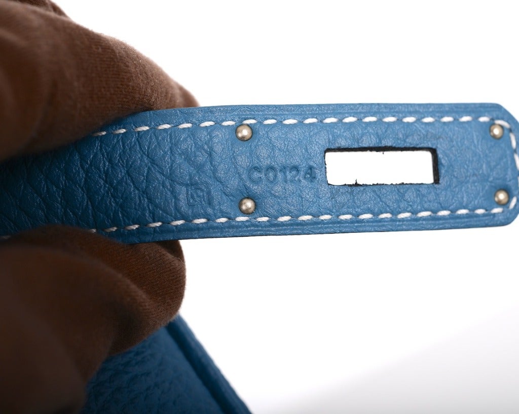 Hermes Blue Paradise Clemence Ghillies Kelly 32cm  