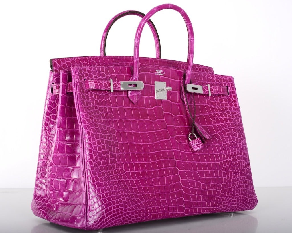VERY SPECIAL HERMES BIRKIN BAG 40cm POROSUS CROCODILE ROSE SCHEHERAZADE In New Condition In NYC Tri-State/Miami, NY