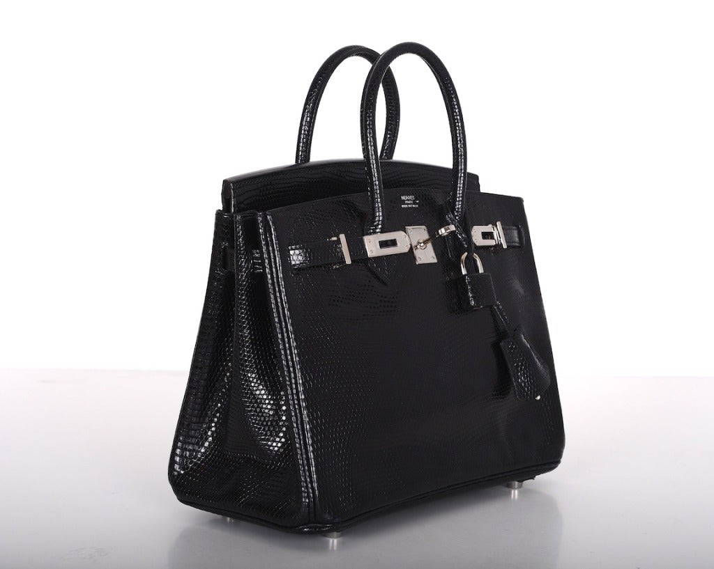 OMG!!!! HERMES BIRKIN BAG 25cm BLACK LIZARD FABULOSITY PALL ...