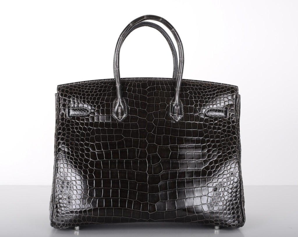 SPECIAL ORDER HSS BI COLOR HERMES BIRKIN BAG 35cm CROCODILE POROSUS GRAPHITE 1