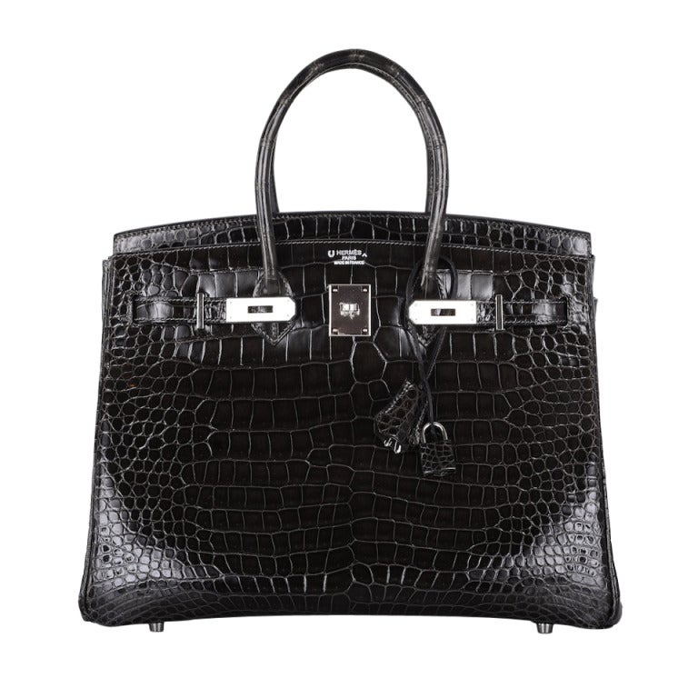 SPECIAL ORDER HSS BI COLOR HERMES BIRKIN BAG 35cm CROCODILE POROSUS GRAPHITE