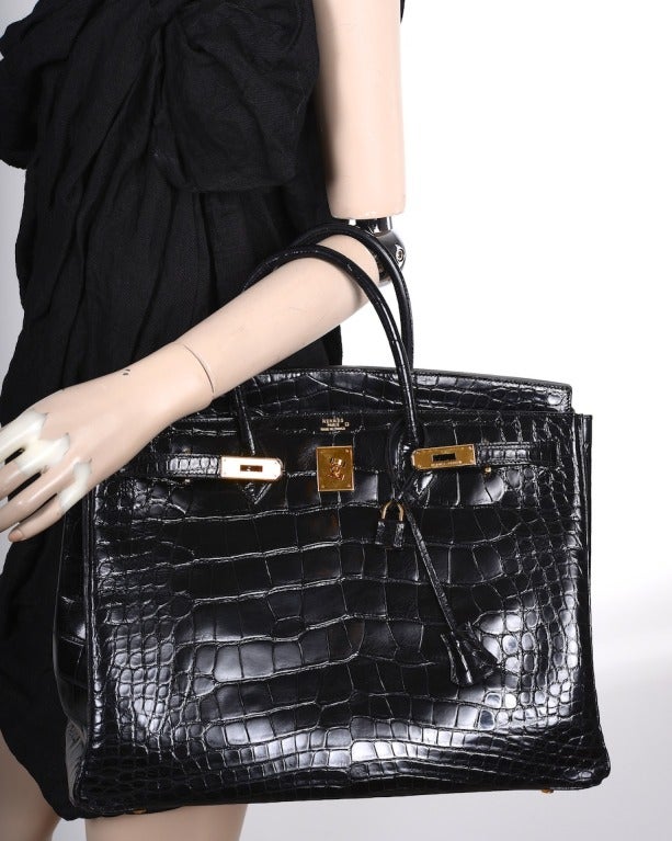 Hermes Birkin Bag BLACK 40cm Alligator CRAY CRAY BAG! Janefinds For Sale 6