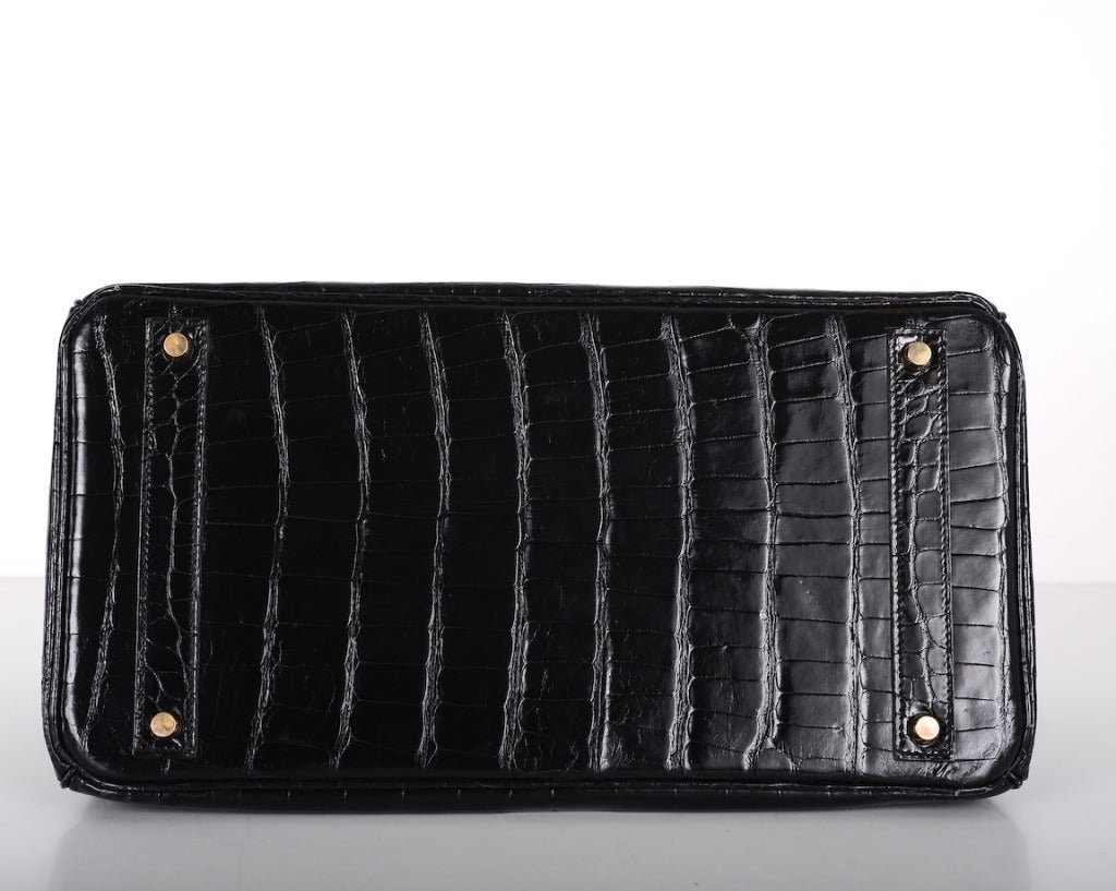 Hermes Birkin Bag BLACK 40cm Alligator CRAY CRAY BAG! Janefinds For Sale 2
