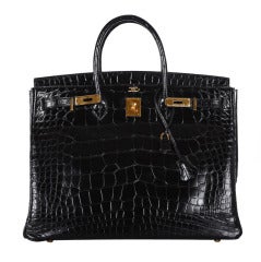 Hermes Birkin Bag BLACK 40cm Alligator CRAY CRAY BAG! Janefinds