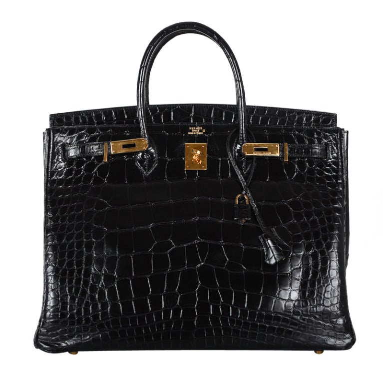 Hermes Birkin Bag BLACK 40cm Alligator CRAY CRAY BAG! Janefinds For Sale