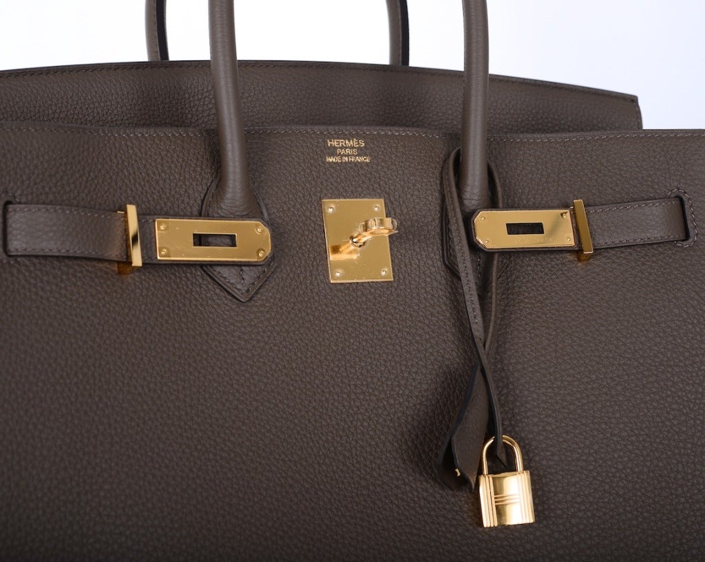 HERMES BIRKIN BAG TAUPE 35cm GOLD HARDWARE AMAZING COMBO! JaneFinds 1