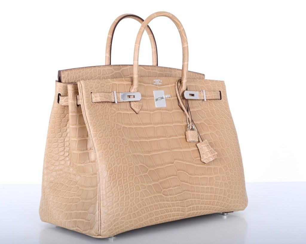 Hermes Birkin Bag 40CM POUSSIERE MATTE ALLIGATOR OMG! JaneFinds In New Condition For Sale In NYC Tri-State/Miami, NY