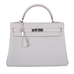 SUPAFAB! Hermes Kelly Bag 32CM Gris Perle TRUE NYC GIRL BAG!!!!!