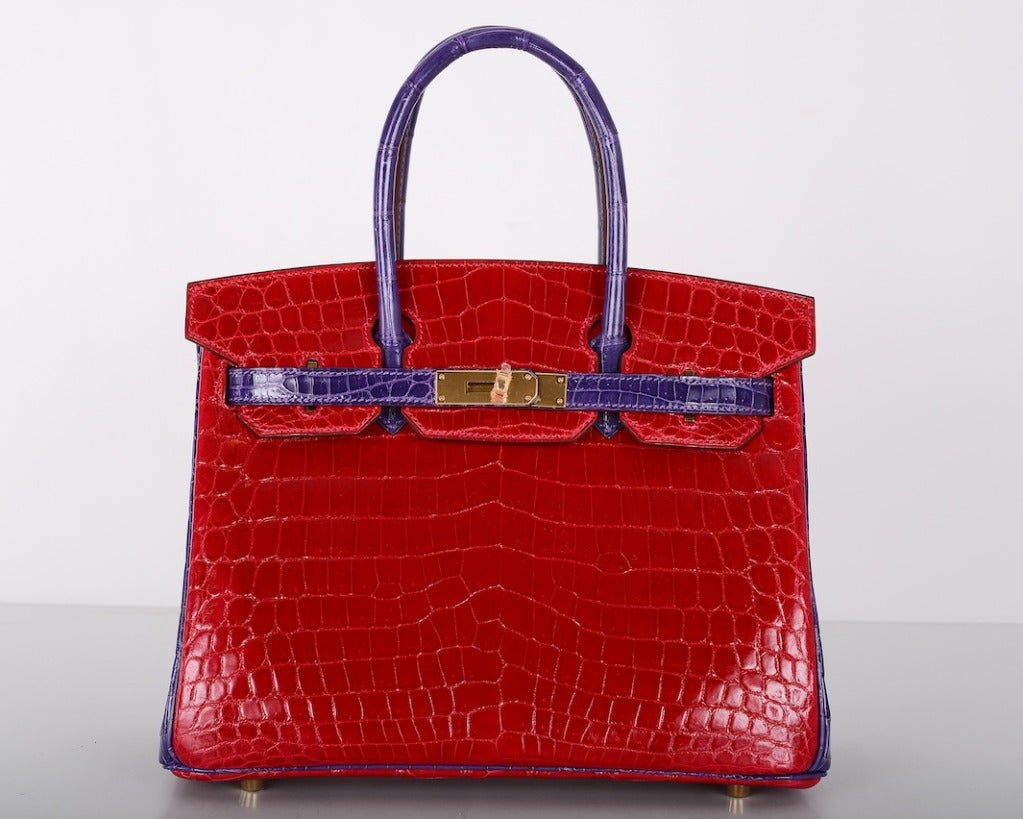 HERMES BIRKIN 30CM IN THE MOST BEAUTIFUL SPECIAL ORDER NILOTICUS BRAISE WITH VIOLET COMBINATION & CHEVRE INTERIOR.
THE HARDWARE IS GOLD. The colors are magnificent. This bag will take your breath away!  

JANEFINDS BAGINIZER IS INCLUDED! IT'S A