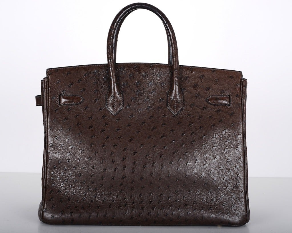Hermes Birkin Bag 35CM OSTRICH HAVANE IMPOSSIBLE TO GET! In Excellent Condition In NYC Tri-State/Miami, NY