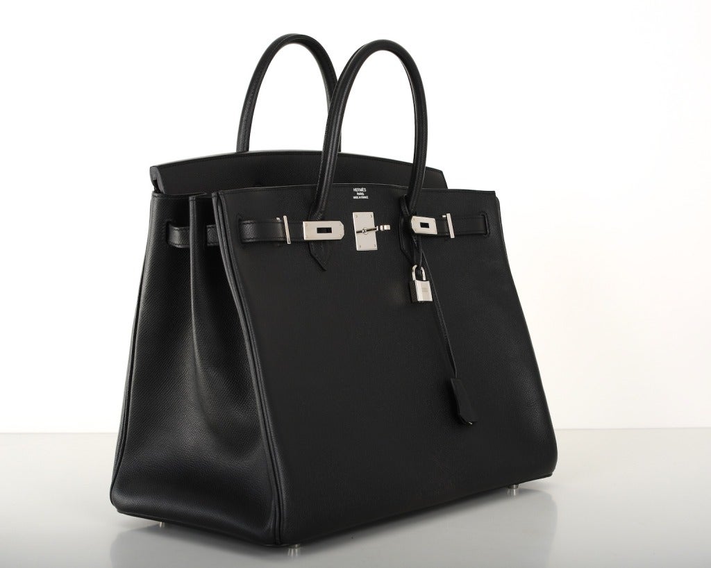 AMAZING RARE COMBO! Hermes Birkin Bag BLACK 40CM EPSOM LEATHER PHW In Excellent Condition In NYC Tri-State/Miami, NY