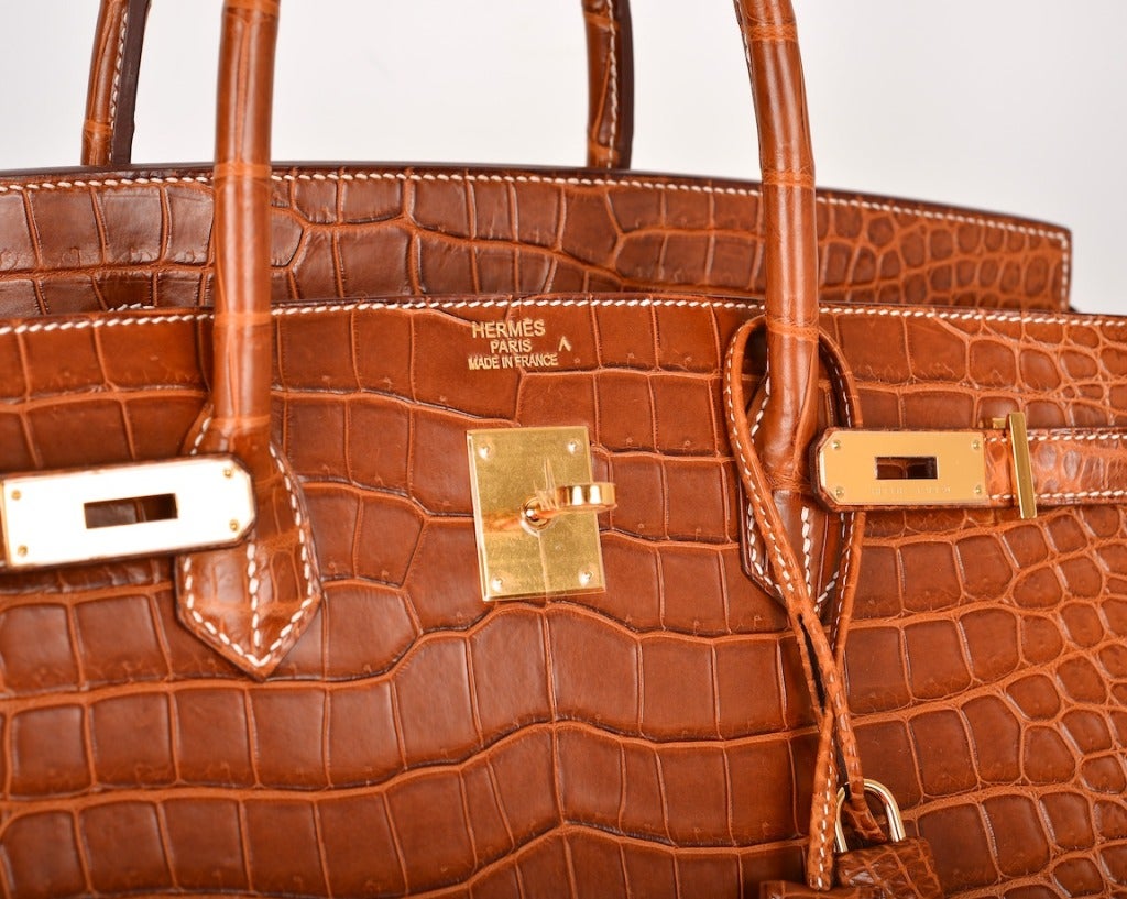 THE MAMA OF ALL HERMES! HERMES BIRKIN BAG 40cm CROCODILE MATTE FAUVE POROSUS GHW In New Condition In NYC Tri-State/Miami, NY