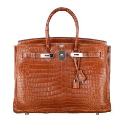 QUELLE TROUSSE ! Hermes Sac Birkin 35CM CROCODILE MATTE FAUVE POROSUS PHW